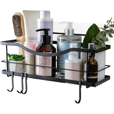 KINCMAX Shower Caddy Shampoo Holder Organizer Adhesive Bathroom Shelf Stainless Steel Black