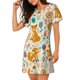 thumbnail image 2 of Easygdp Whimsical Fox Floral Garden Camisón de manga corta para mujer, informal, estampado, 2 of 6