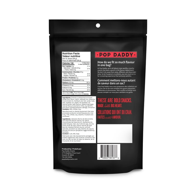 Pop Daddy Pretzels Maple & Brown Butter Flavored Pretzels (7.5oz)