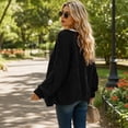thumbnail image 4 of Womens Chunky Cable Knit Cardigan Sweaters Open Front Long Sleeve Slouchy Fall Outwear Coats, 2XL, 4 of 6