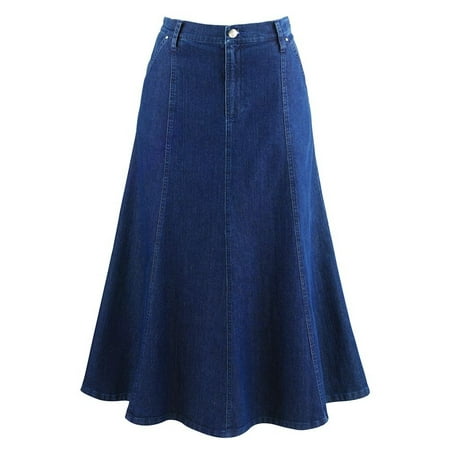 Batik Cotton Skirt - Women's 8-Gore Denim Riding Maxi Skirt - 31.5