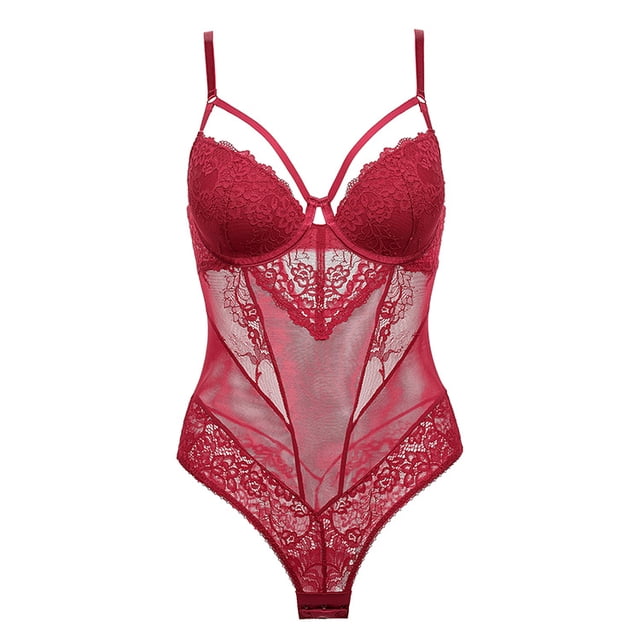 Sexy tentación de encaje transparente europeo y americano sujetador ajustado mono estilo francés sexy mono