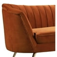 thumbnail image 4 of Pemberly Row Modern / Contemporary Cognac Velvet Sofa in Mahogany, 4 of 8