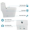 thumbnail image 5 of HOROW Dual-Flush 1.28GPF Elongated One-Piece Toilet (Soft Close Seat Included), 12'' Rough-In, 5 of 11
