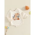 thumbnail image 3 of Baby Boy Girl Halloween Outfits Funny Letter Long Sleeve Sweatshirt Romper Newborn One Piece Bodysuit Fall Winter Clothes, 3 of 8