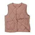 thumbnail image 5 of Women's Lightweight Outerwear Vest V-Neck Sleeveless Gilet Quilted Button Parkas Jackets Coats with Pockets, 5 of 8