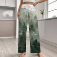 thumbnail image 2 of Aesthetic Foggy Mountain View Painting Trees Women's Pajamas Pajama Pants Women's Sleepwear Lounge Sleep Bottoms Stretch with Pockets, 2 of 7
