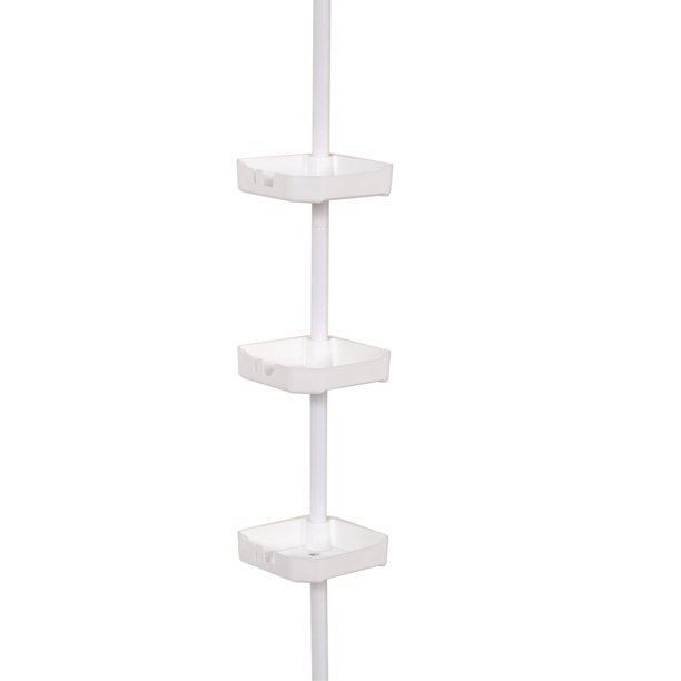 Zenna Home Tension Corner Caddy, White