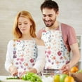 thumbnail image 3 of Pioneer Flower Floral Print Pattern Apron-Garden Aprons for Women with Pockets-Cotton Linen Waterproof Kitchen Cooking Gardening Aprons Adjustable for Kitchen,Cooking,BBQ and Salon 33x27 Inch, 3 of 7