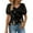 Black, variant on Baqcunre T Shirts For Women Womens Casual Flower Printed T Shirt V Neck Chiffon Short Sleeve Top Mesh Top Womens Blouses Black L