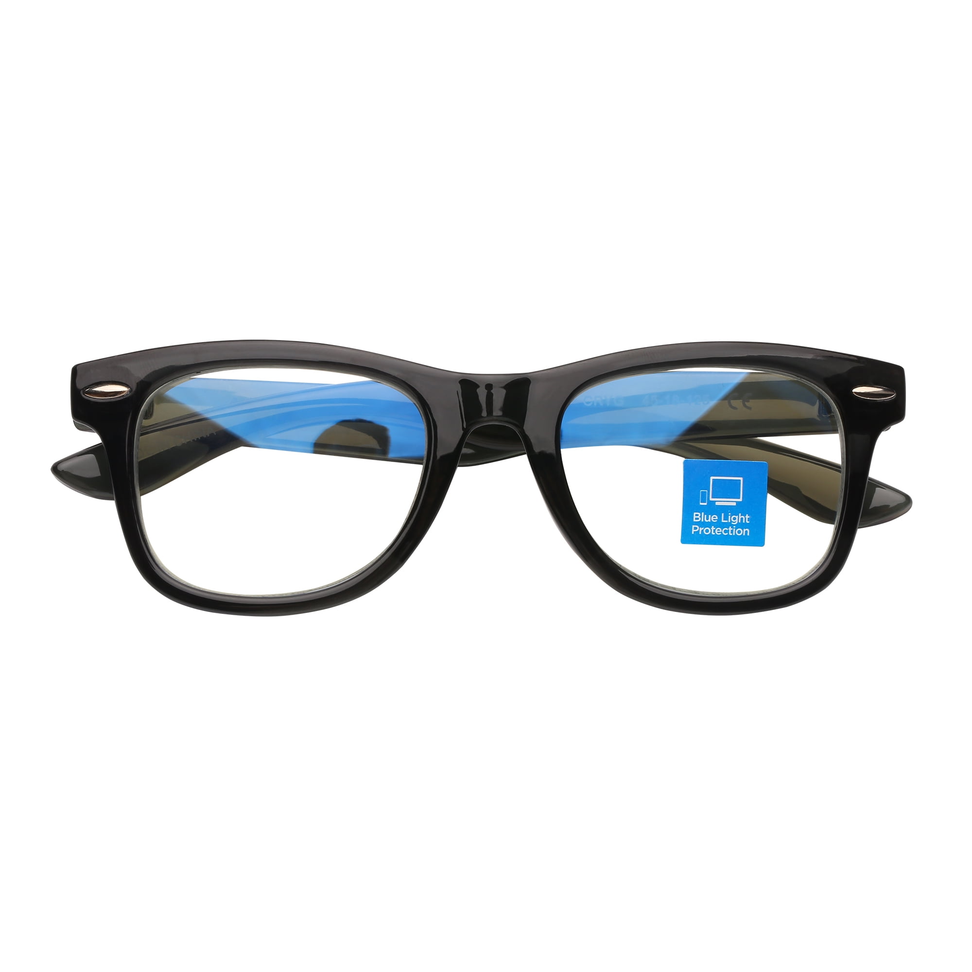 M+ Plano Blue Light Lens Injection Boys Frames, Jay, Grey Crystal, 45.0-18.5-125, with Case