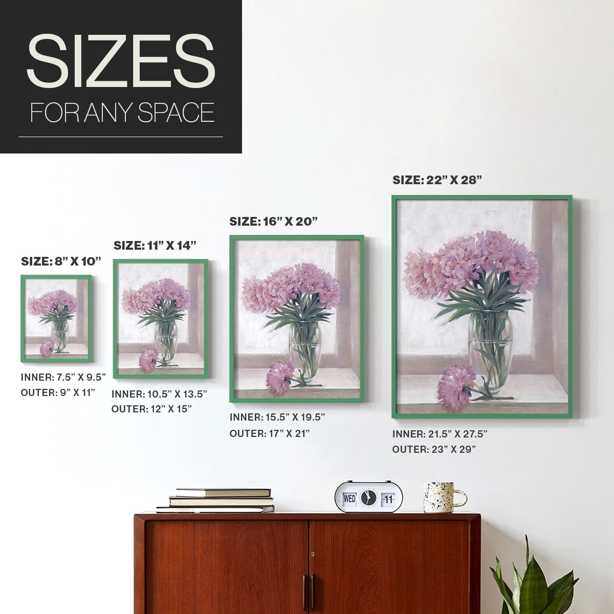 Windowsill Floral I Framed Print - Solid Wood in Single Picture Frame Solid Wood 2 Framed Print