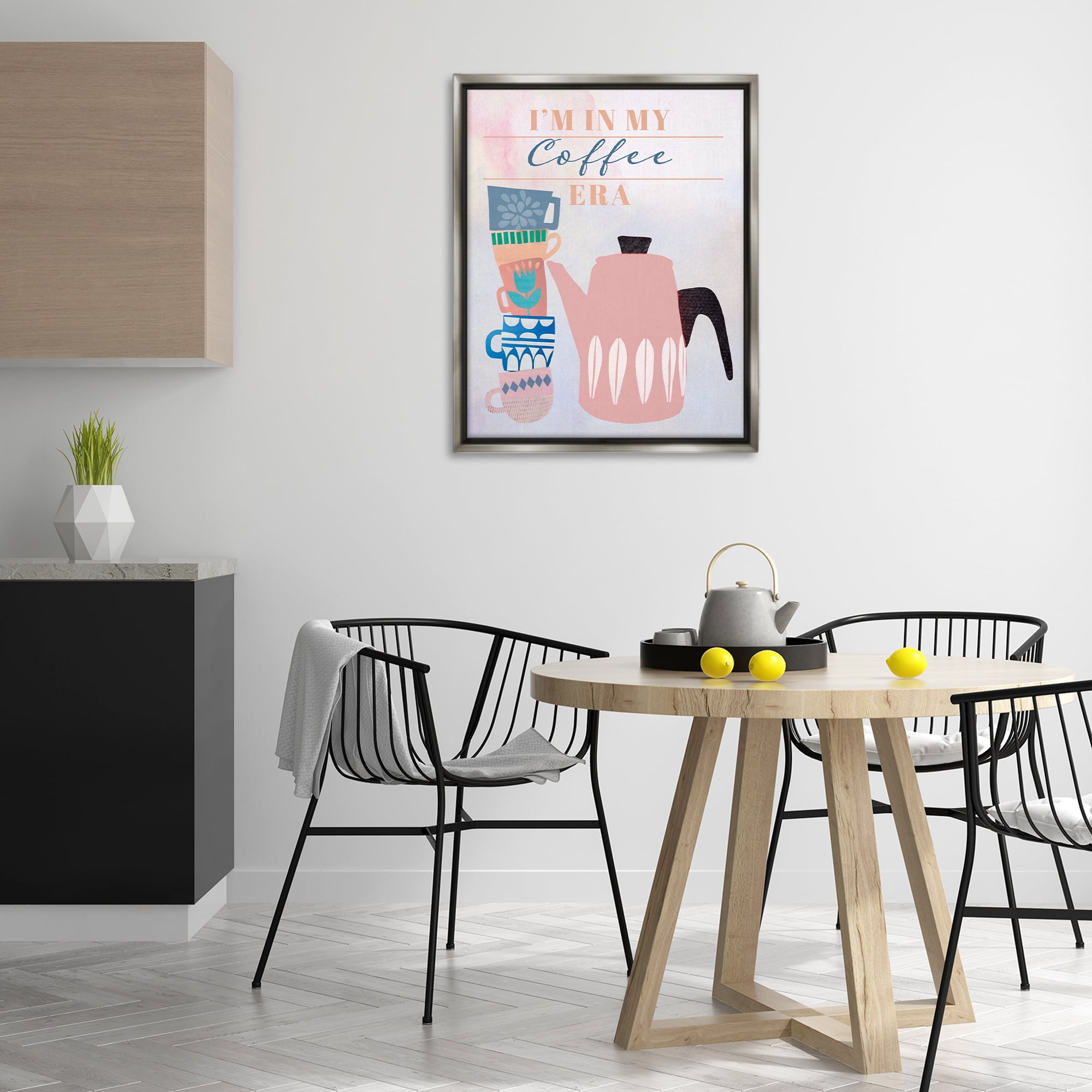 Stupell Industries My Coffee Era Food & Beverage Painting Gray Floater Framed Art Print Wall Art, 25 x 31