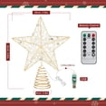 thumbnail image 3 of Roylvan Christmas Star Tree Topper with Remote, 8 Light Modes & Timer, 9.84" Treetop Star Decorative Light, Gold, 3 of 10