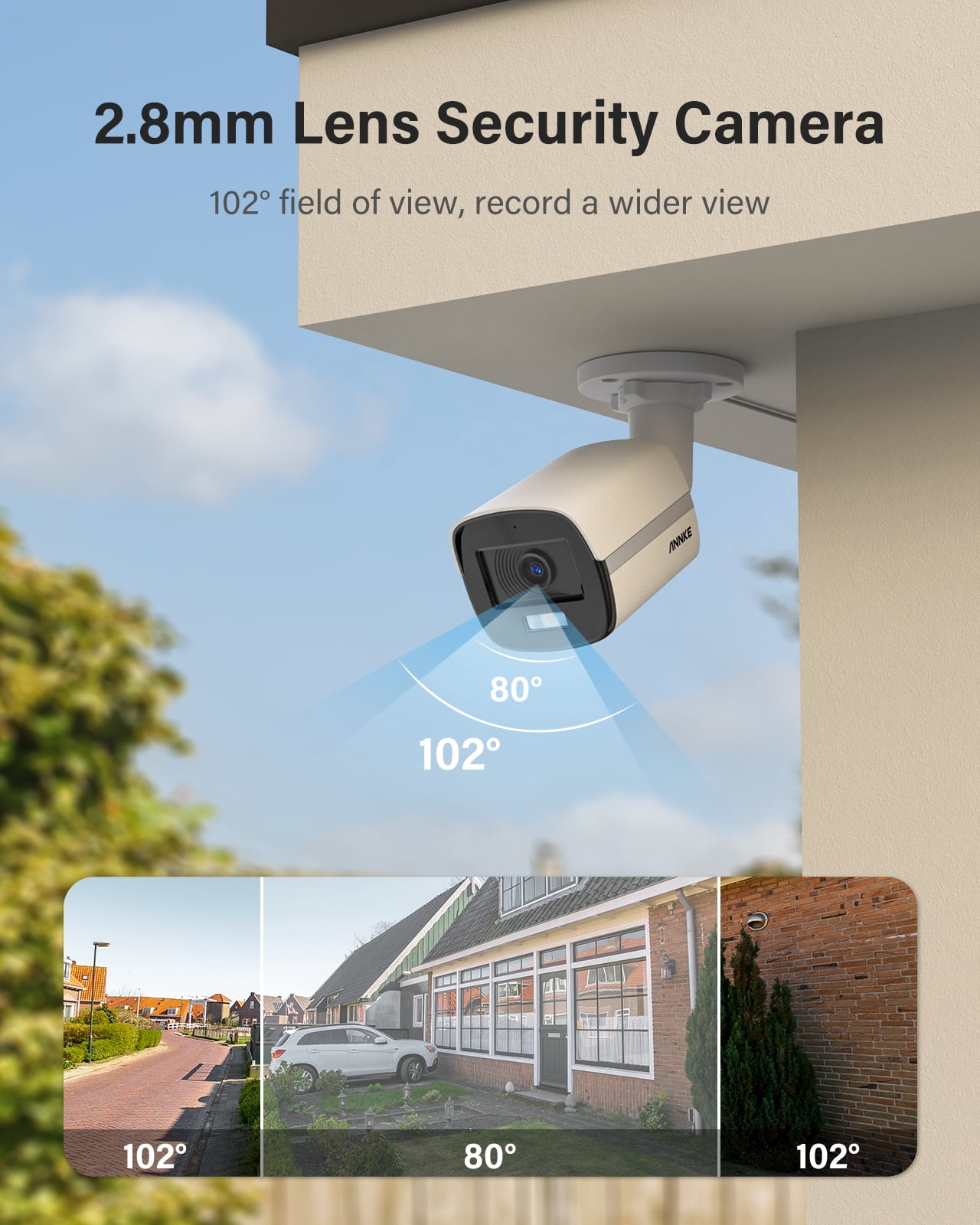 ANNKE 3K Add-On Security Bullet Camera with Full Color Night Vision, 4-in-1 TVI/AHD/CVI/CVBS CCTV Surveillance Bullet Cam with Built-in Mic, 2.8mm Lens, IP67 Weatherproof