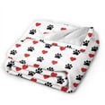 thumbnail image 2 of Cat Dog Paw Heart Blanket Gifts For Kids Adults - Lightweight Throw Blanket For Bedroom Living Room Decor Soft Fuzzy Fleece Cozy Plush Bed Couch 50"X40", 2 of 7
