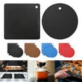 thumbnail image 2 of Toystoory Gel de sílice apto para alimentos y fácil de limpiar, juego de alfombrillas para ollas de cocina, juego de alfombrillas redondas de Mostrada negro 8mm*2+6mm *2, 2 of 6