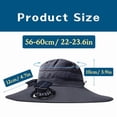 thumbnail image 4 of Solar Fan Hat, Wide Brim Sun Hat with Dual Cooling Fans, Solar & USB Charging, Waterproof Breathable Outdoor Fishing Hiking UV Protection Hat for Men Women, 4 of 12