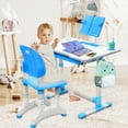 thumbnail image 5 of Kids Study Table and Chair Set, Height Adjustable, Blue, 5 of 8