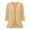 thumbnail image 7 of Womens Casual Open Front Cardigans Lightweight Soft Summer Draped Ruffles 3/4 Sleeve Cardigan, 7 of 7