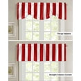 thumbnail image 5 of Fsddascl Red Striped Tie Up Valance Curtains for Windows, Kitchen Curtains Window Treatments, Christmas Farmhouse Red White Stripes Short Window Shades Valances for Bedroom Bathroom Cafe 42"x18", 5 of 7