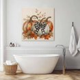 thumbnail image 3 of Orange Grey Pumpkins Fall Wall Art Painting on Canvas, Thanksgiving Rustic Canvas Art Home Prints Wall Art Framed Modern Artwork for Living Room Bedroom Wall Decor 8x8in, 3 of 9