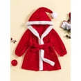 thumbnail image 2 of GXFC Toddler Girls Christmas Robe Kids Girls Long Sleeve Hooded Velvet Bathrobe for Children Girls, 2 of 9