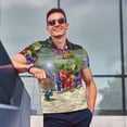 thumbnail image 3 of Lsque Pikmin Pattern Golf Shirts for Men Dry Fit Print Moisture Wicking Performance Short Sleeve Polo Shirt-Medium, 3 of 7