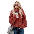 thumbnail image 1 of Women's Cuddle Weather Cable Knit Handmade Turtleneck Sweater, 1 of 9