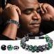 thumbnail image 2 of Pulsera triple para hombre y mujer con cristal verde, cristal negro y cuentas de cristal natural para la buena suerte y la felicidad, 2 of 6