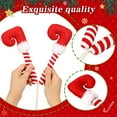 thumbnail image 6 of 3 Pcs, 12inch Christmas Elf Stuffed Legs Stuck Tree Topper Decorations - Plush, Striped, and Colorful with Fixed Wire, Perfect for Holiday Tree Decorations and Party Supplies, Christmas Decorations, 6 of 7