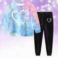thumbnail image 2 of HFHAPW Girl Boys Pajamas Kids 2 Piece Pjs Set Long Sleeve Top and Pants Girl Boys' Sleepwear, 2 of 9