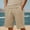 Khaki, variant on LADIGASU Men Solid Color Casual With Pockets Lacing Waist Short Pants