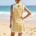 thumbnail image 7 of Short Sets Women 2 Piece Outfits Summer Crew Neck Tank Top and Shorts Set Sleeveless Cute Matching Sets Lounge Wear Yellow 2XL, 7 of 7