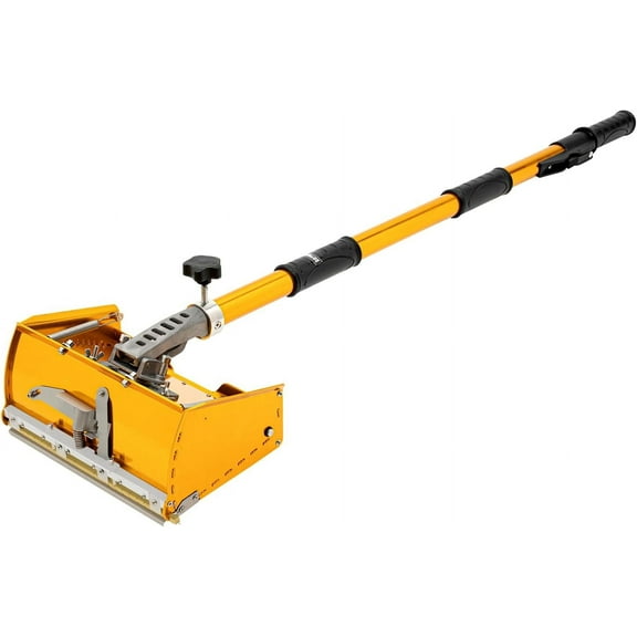 8.9Inch Drywall Mud Flat Box with 40''-63.8'' Handle, Putty Flat Finishing Box Drywall Tools Wallboard Finishing (US Stock)