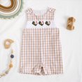 thumbnail image 2 of KPOPLK Baby Boys Girls Gingham Short Romper Overalls Embroidery Sleeveless Jumpsuit with Crotch Snaps,Size 12-18 Months, 2 of 7