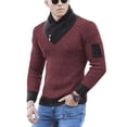 thumbnail image 1 of Suéter casual de punto ajustado con cuello de bufanda., 1 of 3