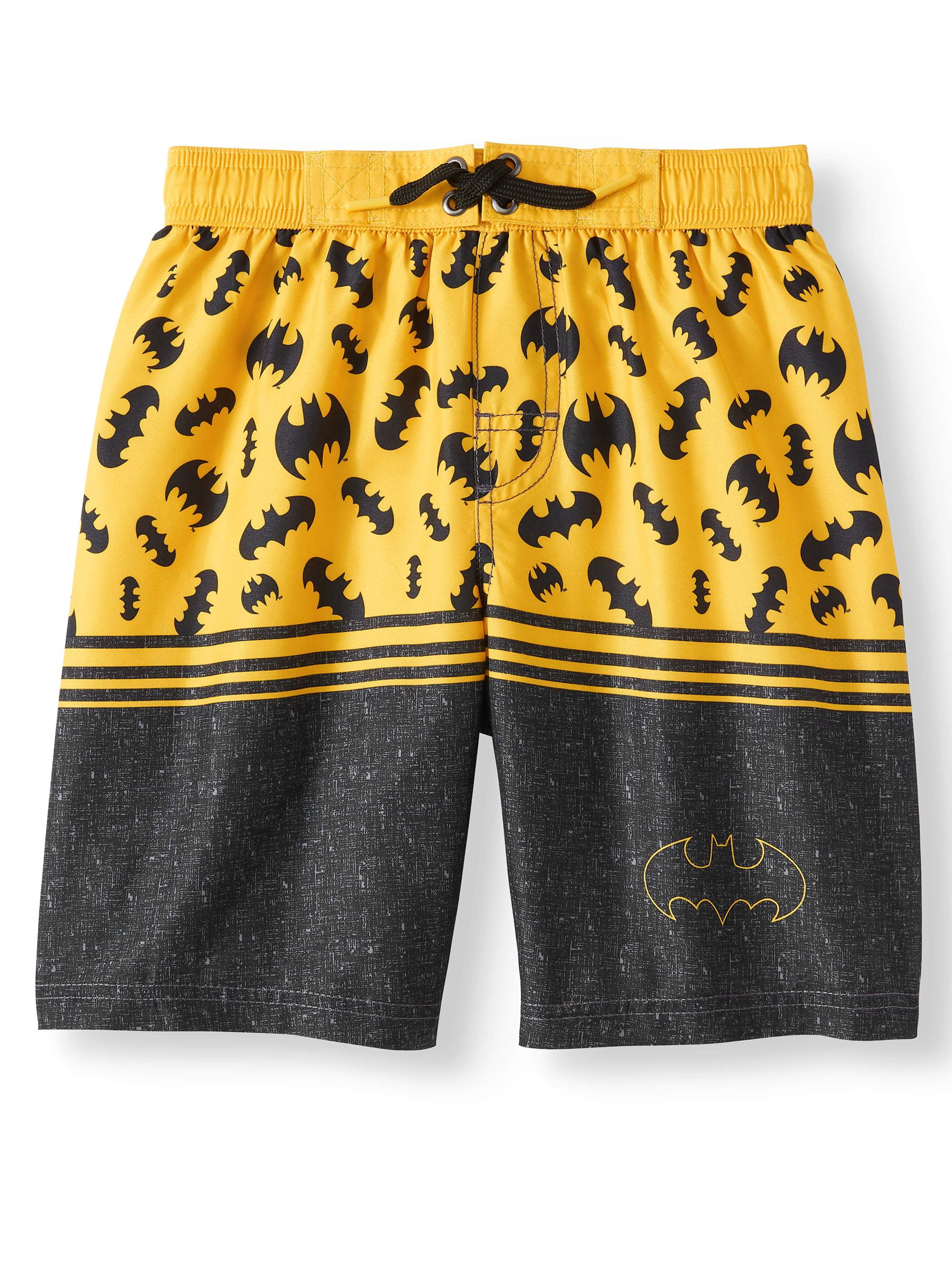 Batman Character in The Night with Symbol Youth Swim Trunks