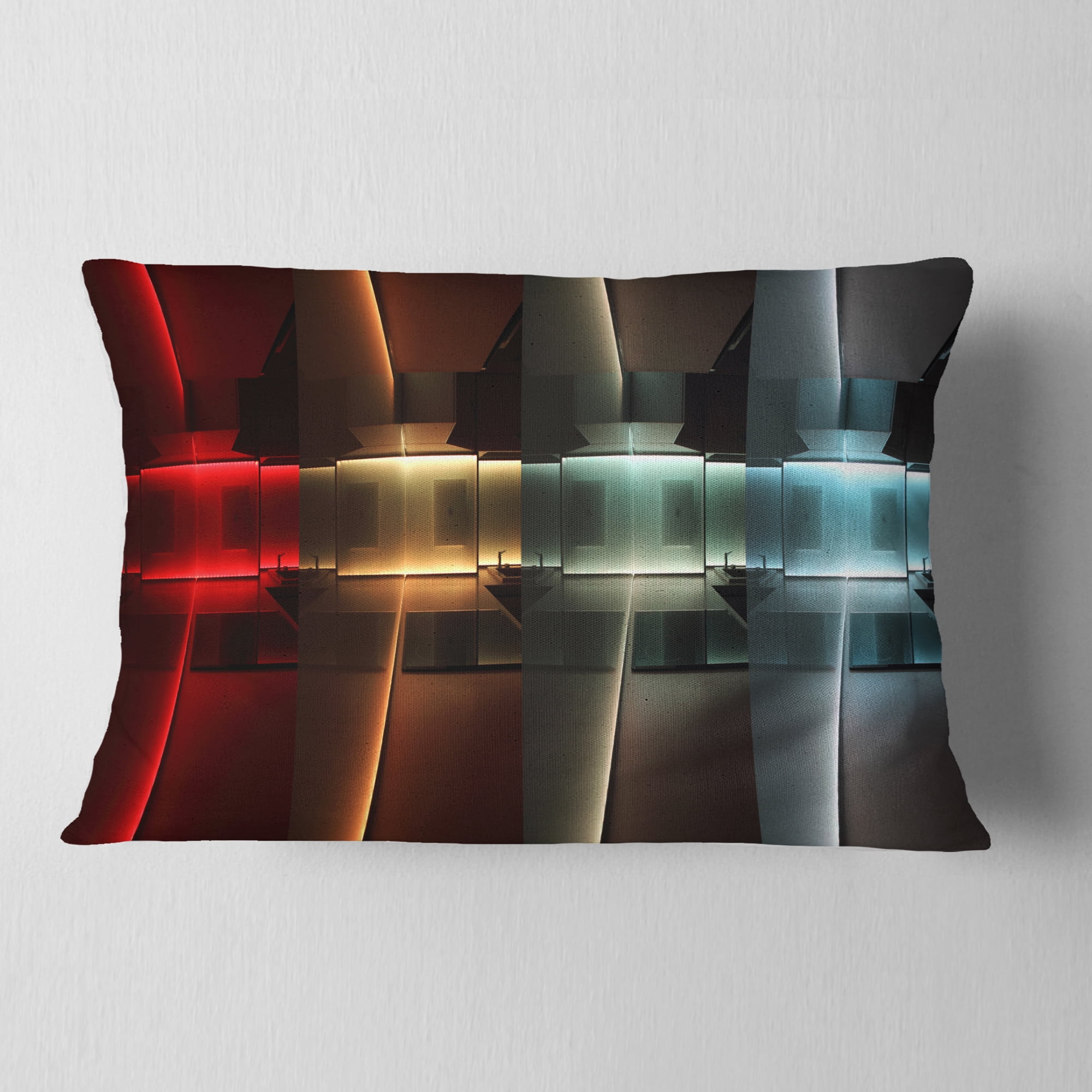 Designart Kitchen with LED Lighting - Abstract Throw Pillow - 12x20