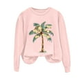 thumbnail image 3 of larppty Womens Crewneck Christmas Sweatshirts Shirts Holiday Ugly Sweatshirts for Women （Pink, XL）, 3 of 5