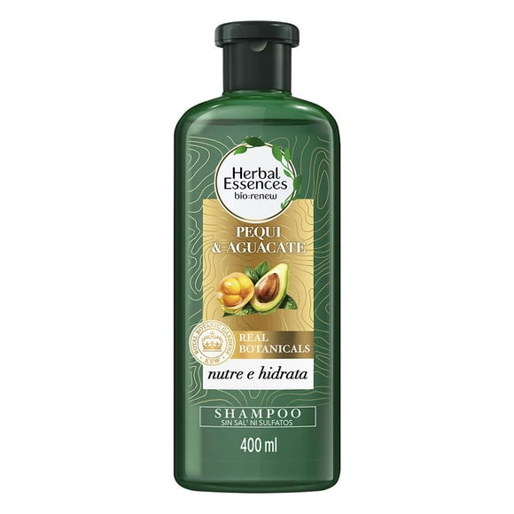Shampoo Herbal Essences para cabello seco Nutre e Hidrata Pequi & Aguacate sin sal 400 ml