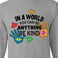 thumbnail image 4 of Inktastic In a World You Can Be Anything Be Kind Autism Awareness Long Sleeve T-Shirt, 4 of 5