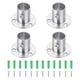 thumbnail image 1 of Soporte de barra de armario Uxcell, 4 piezas de soporte de flanja de acero inoxidable para barra de 19 mm de diámetro, plateado, 1 of 7