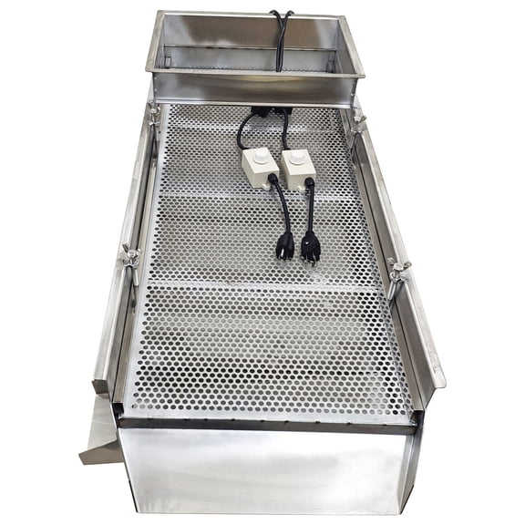Electric Linear Sifter Machine Stainless Steel Vibrating Screen 1 Layer 7mm Round Screen 2 Motor