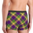 thumbnail image 5 of Kll Mardi Gras Plaid Men'S Cotton Boxer Briefs Underwear-Large, 5 of 9