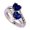 Dark Blue, variant on Oalirro Double Heart Birthstone Cross Ring with Heart Gemstone, Lucky Jewelry Birthday Gift for Women