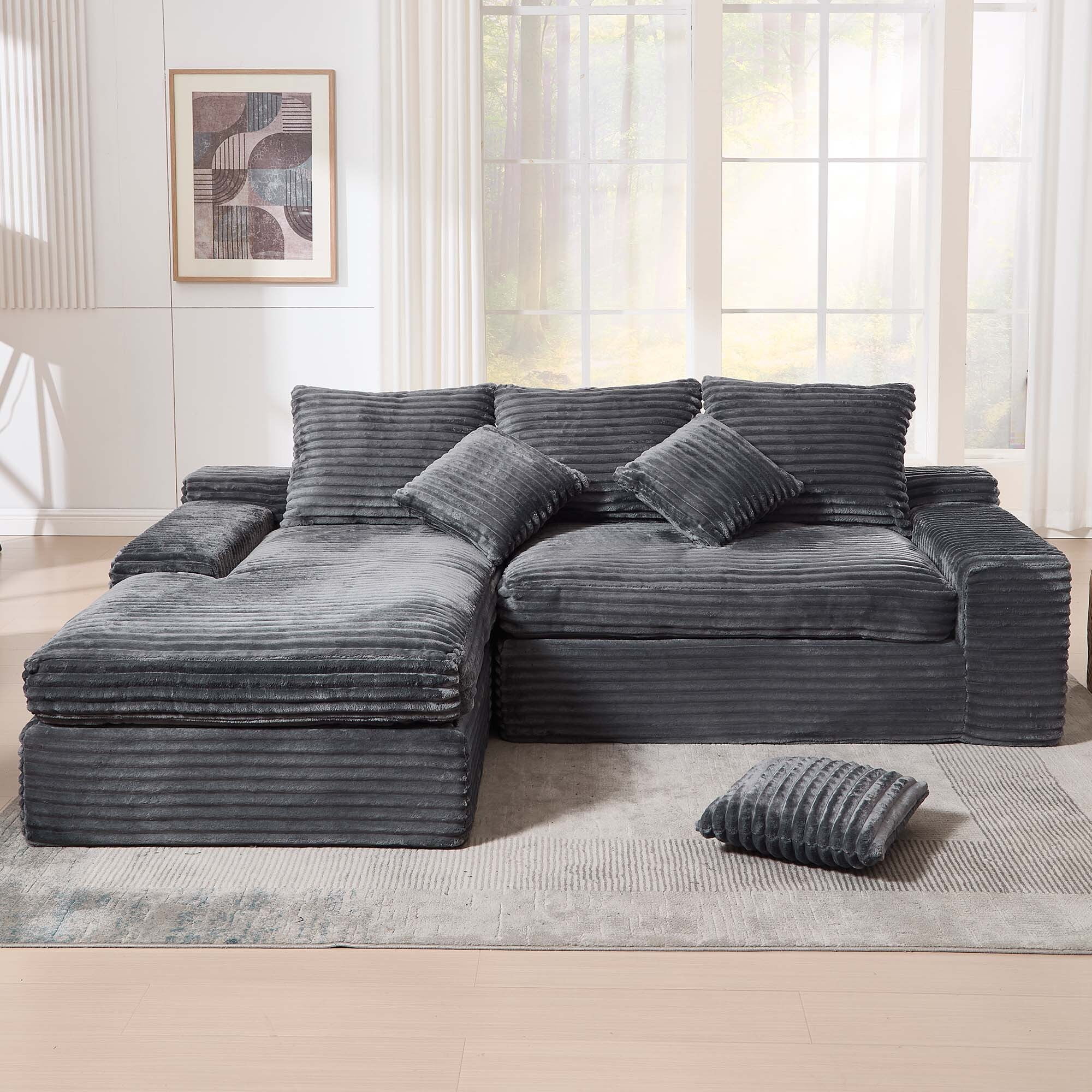GNIXUU 98.8” Modular Sectional Sofa, Cloud Boneless Couch