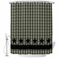 thumbnail image 2 of Sage Green Black Plaid Waterproof Fabric Shower Curtain,Vintage Star Buffalo Check Rustic Waterproof Fabric Shower Curtain for Bathroom Curtains Bathtubs Shower Curtains with 12 Hooks Stall 48x72in, 2 of 8