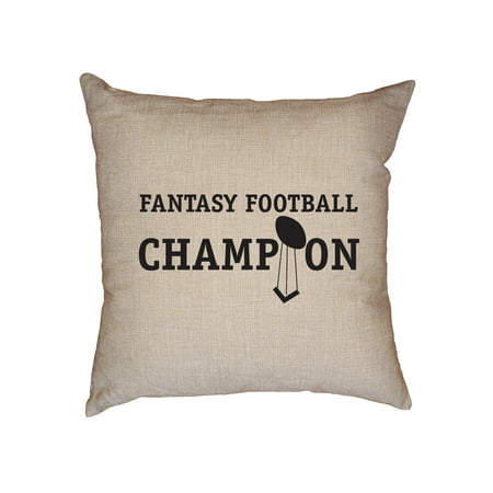 Fantasy Football League FFL Champion Trophy Decorative Linen Throw Cushion Pillow Case with (Best Cash Fantasy Football Leagues)
