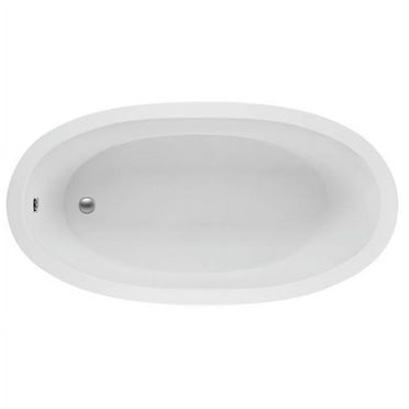 Oval End Drain Soaking Bath, White - 72 x 36 x 22.5 in.